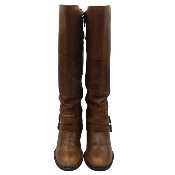 Born Milari Knee High Riding Boots Leather Buckle Accent Heel Brown Women's‎ 9.5 - Picture 3 of 12